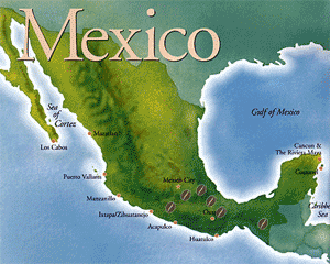 Самые известные районы выращивания кофе в Мексике - Коатепек, Пуэбла, Герреро, Оахака Pluma, Chiapas и Тапачула.