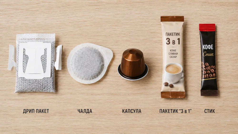 Порционный кофе: дрип-пакеты, чалды, капсулы, стики и 3 в 1