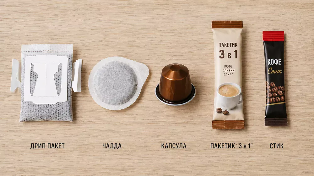 Порционный кофе: дрип-пакеты, чалды, капсулы, стики и 3 в 1